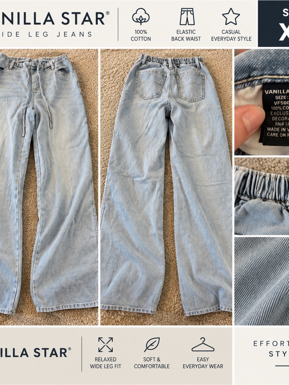 Vanilla Star Men's Light Wash Bootcut Jeans - Light Blue